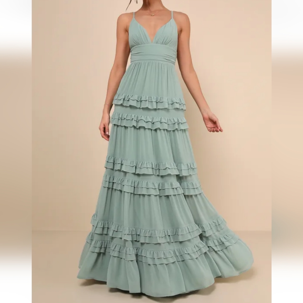 Lulu's Light Green Maxi Dress